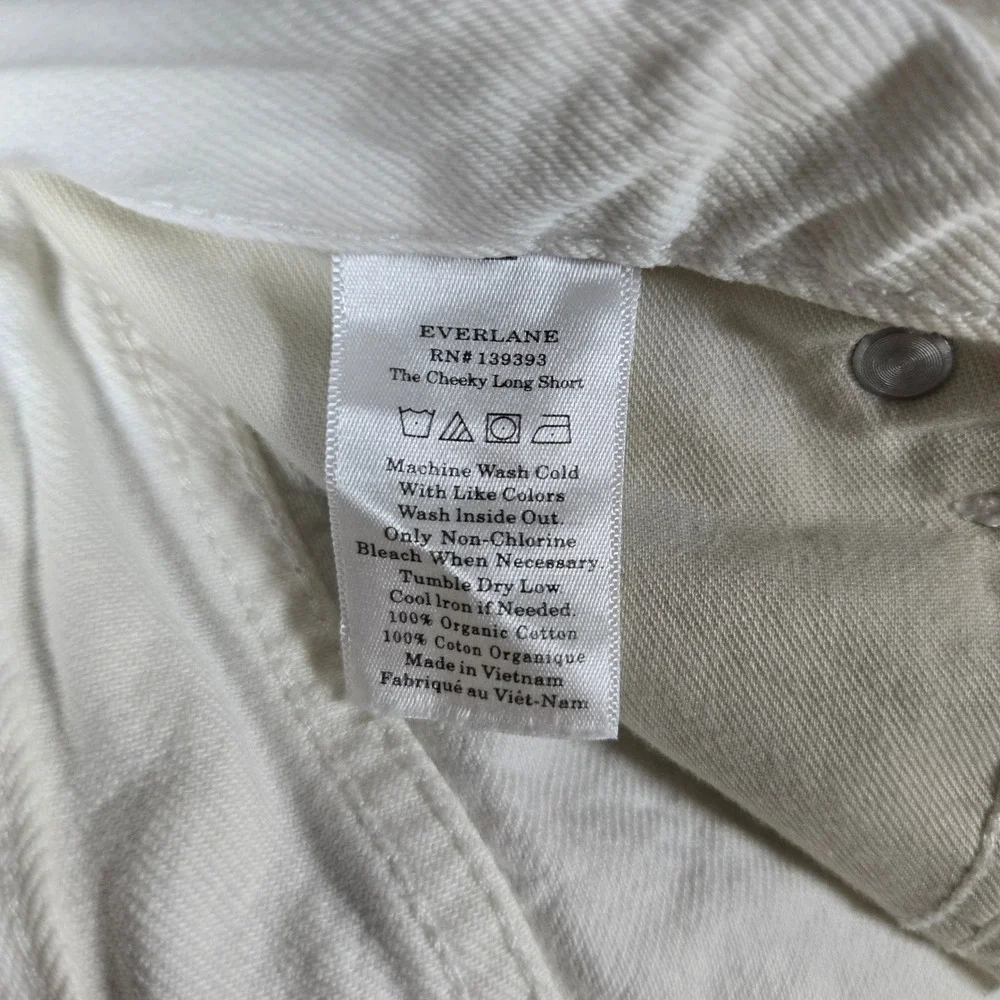 Everlane Womens White The Cheeky Long Short Denim Cutoff Shorts 25